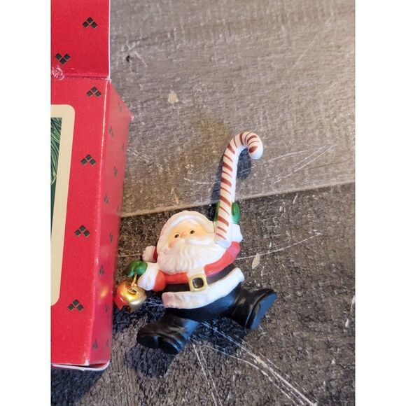 Hallmark happy Santa 1987 ornament Xmas Decor candy cane - Picture 2 of 4
